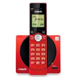 NEW VTech DECT 6.0 Single Handset Cordless Phone Backlit Keypad/Screen red